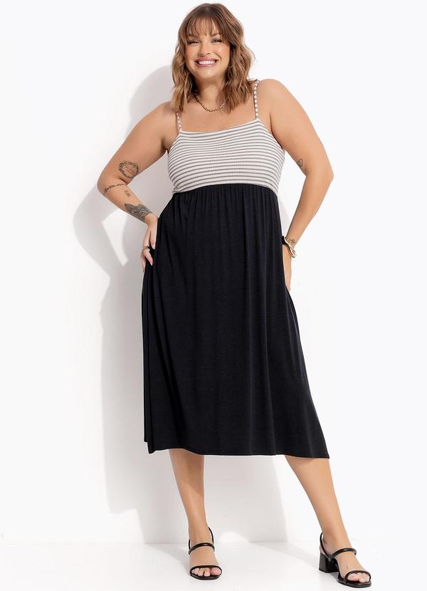 Vestido (Preto) em Malha Texturizada
