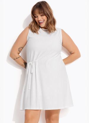 Vestido (Off White) em Malha Texturizada