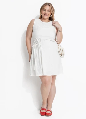 Marguerite - Vestido Off White em Malha Texturizada - MARGUERITE