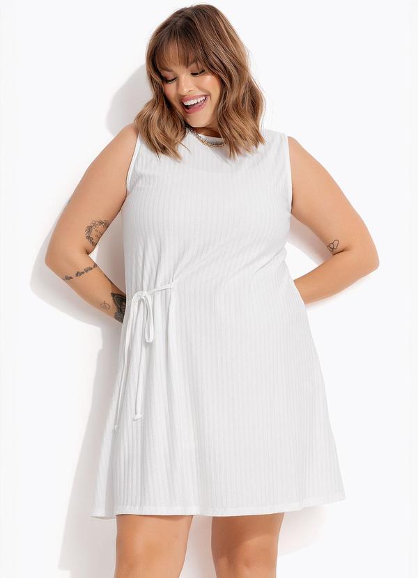 Vestido (Off White) em Malha Texturizada