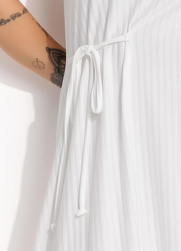 Marguerite - Vestido Off White em Malha Texturizada 13
