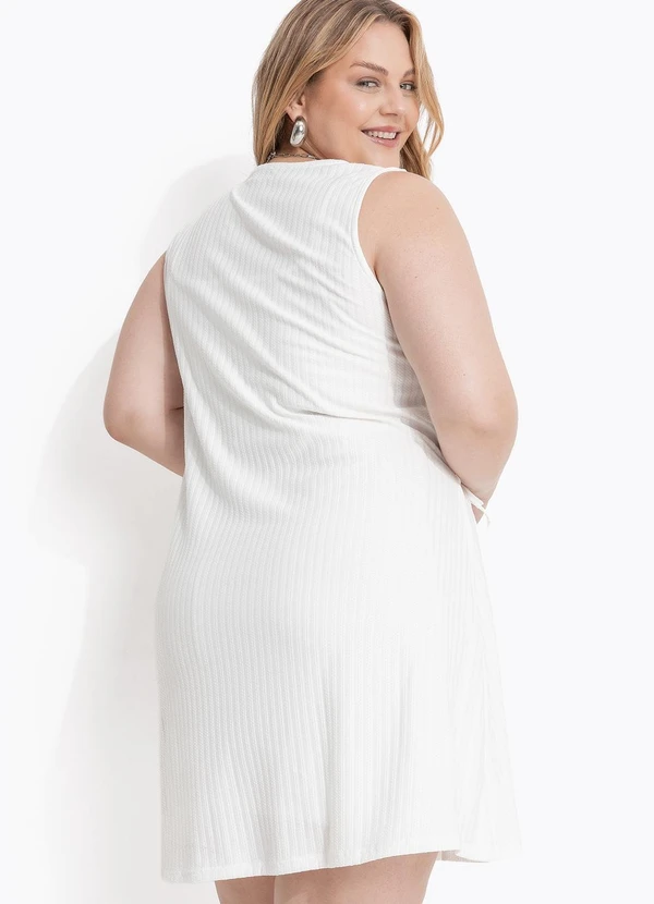 Marguerite - Vestido Off White em Malha Texturizada 2