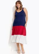 Vestido Azul Escuro em Malha de Viscose