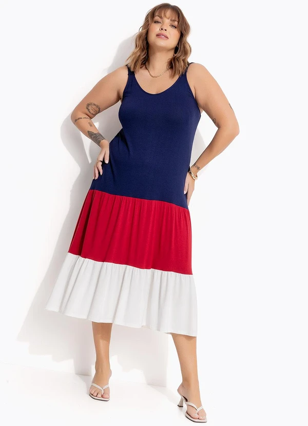 Marguerite - Vestido Azul Escuro em Malha de Viscose 3