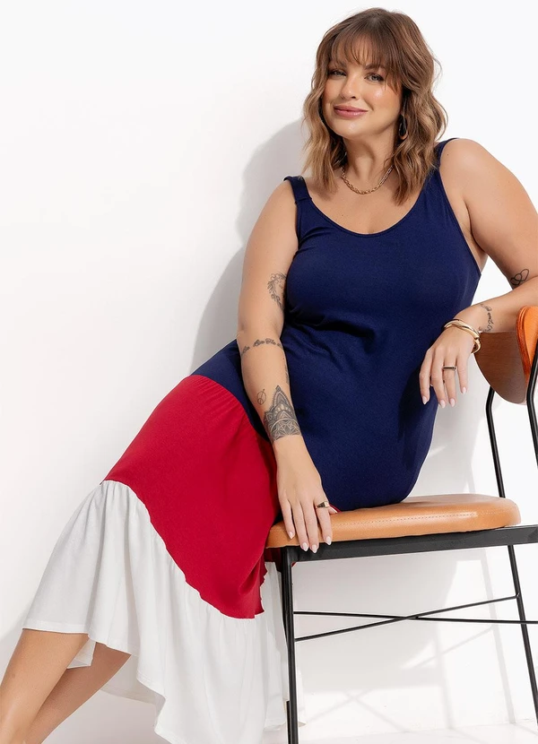 Marguerite - Vestido Azul Escuro em Malha de Viscose 5