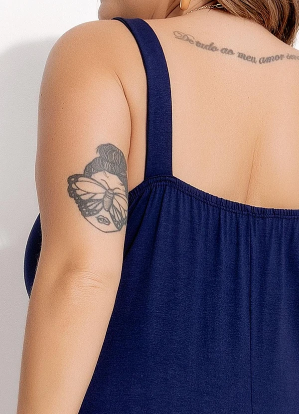 Marguerite - Vestido Azul Escuro em Malha de Viscose 7