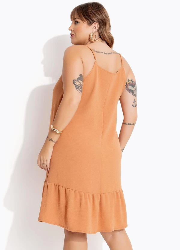 Marguerite - Vestido Bege em Crepe Plano 2