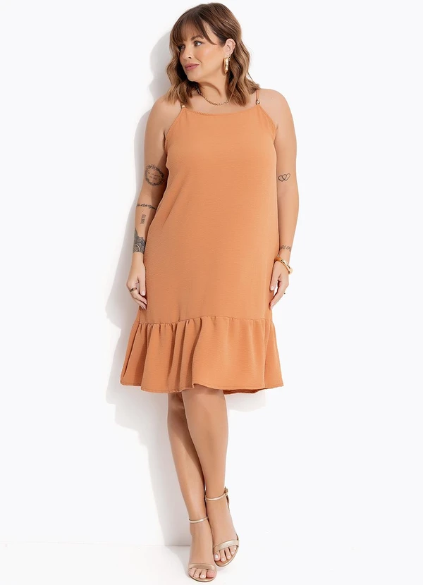 Marguerite - Vestido Bege em Crepe Plano 6