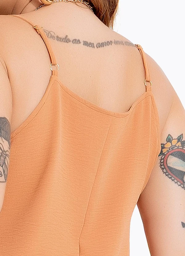 Marguerite - Vestido Bege em Crepe Plano