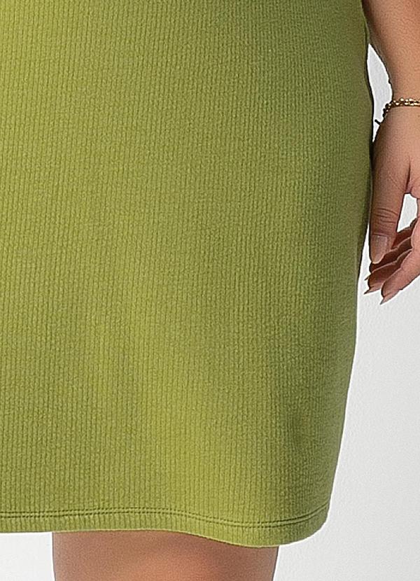 Habana - Vestido Canelado com Decote em V Verde 3