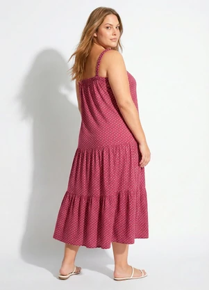 Marguerite - Vestido Poá Rosa em Malha de Viscose com Elastano - MARGUERITE