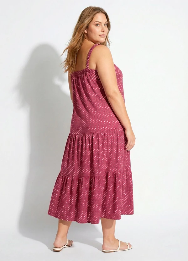 Marguerite - Vestido Poá Rosa em Malha de Viscose com Elastano 2