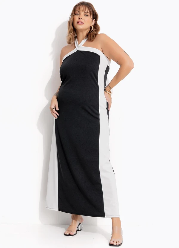 Marguerite - Vestido Preto em Malha Crepe