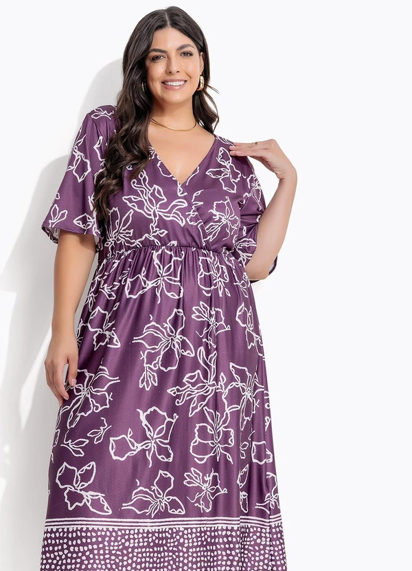 Marguerite - Vestido Barrado Roxo em Malha 6