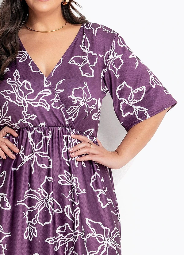 Marguerite - Vestido Barrado Roxo em Malha 8