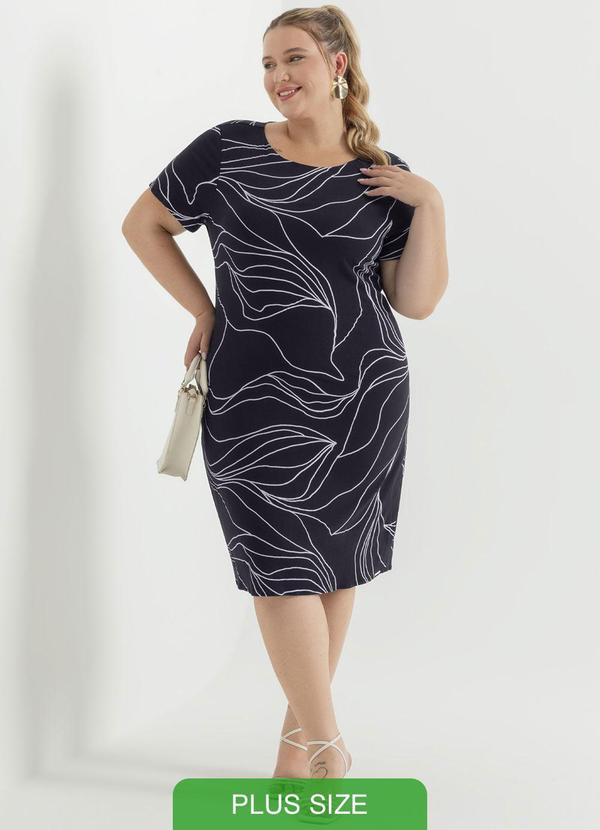 Cativa - Vestido com Estampa Rotativa Preto