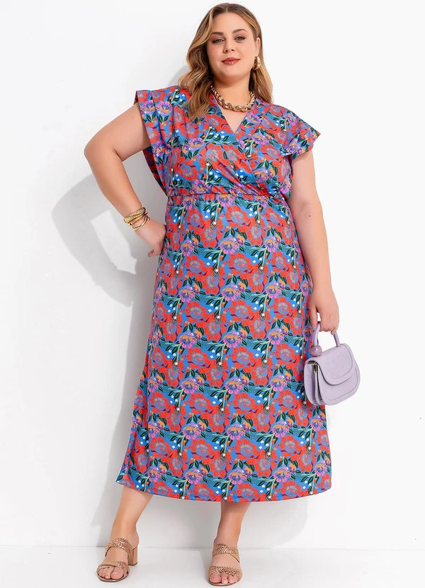 Marguerite - Vestido Floral Colorido em Malha