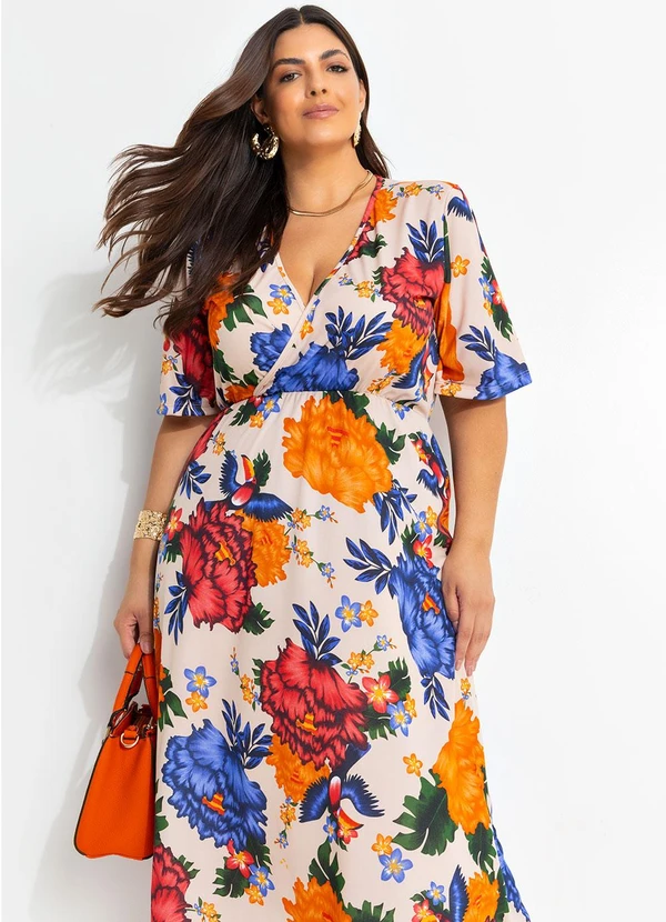 Marguerite - Vestido Floral Nude em Malha 7