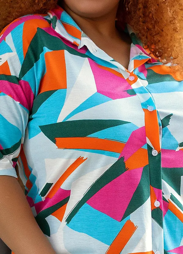 Marguerite - Vestido Geométrica Azul em Malha 5