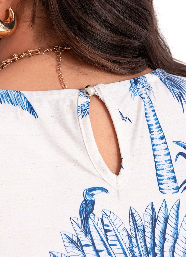 Marguerite - Vestido Natureza Azul em Malha Fria 1