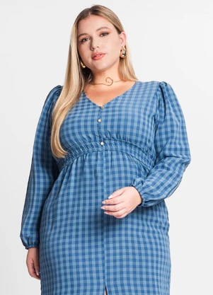 Secret Glam - Vestido Plus Size em Air Flow Azul - SECRET GLAM