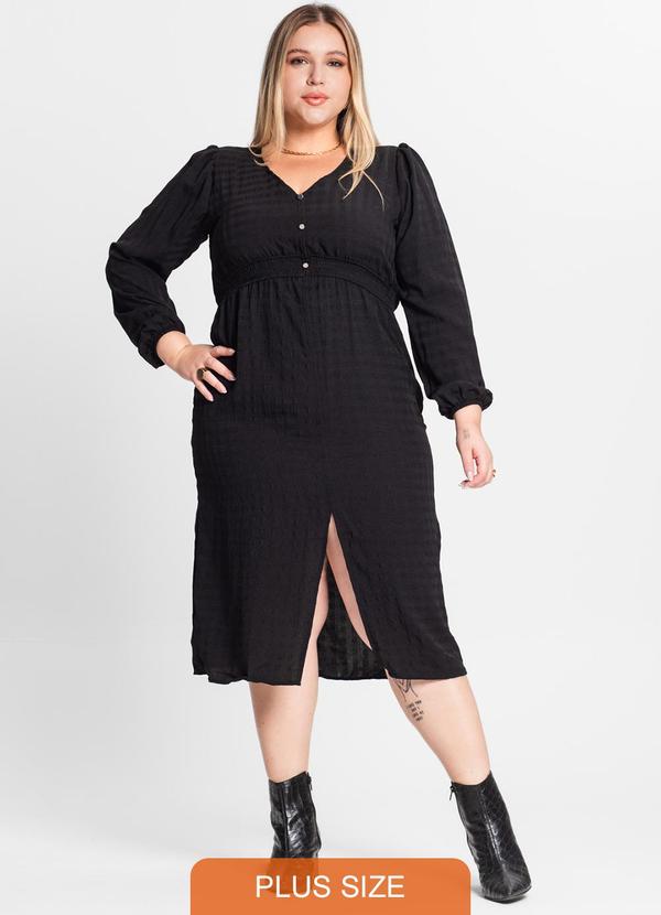Secret Glam - Vestido Plus Size em Air Flow Preto