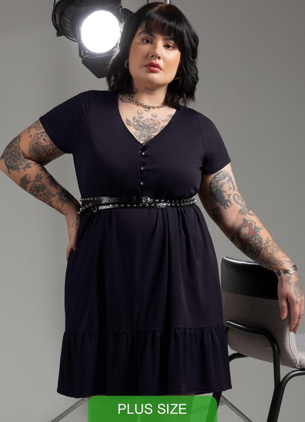 Cativa - Vestido Feminino Plus Size Preto