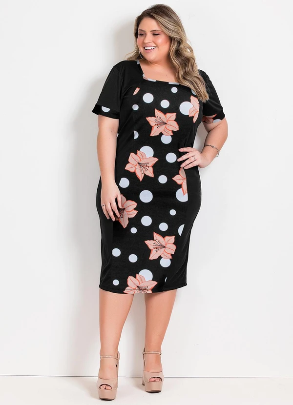 Marguerite - Vestido Poá Hibisco em Malha 3