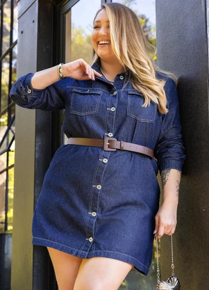 Marguerite - Vestido Jeans Azul Escuro em Jeans - MARGUERITE