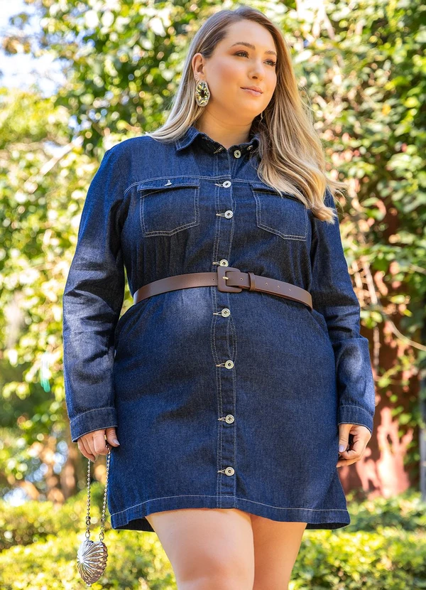 Marguerite - Vestido Jeans Azul Escuro em Jeans 11