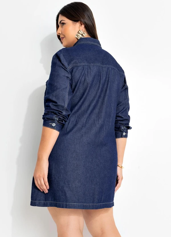 Marguerite - Vestido Jeans Azul Escuro em Jeans 2