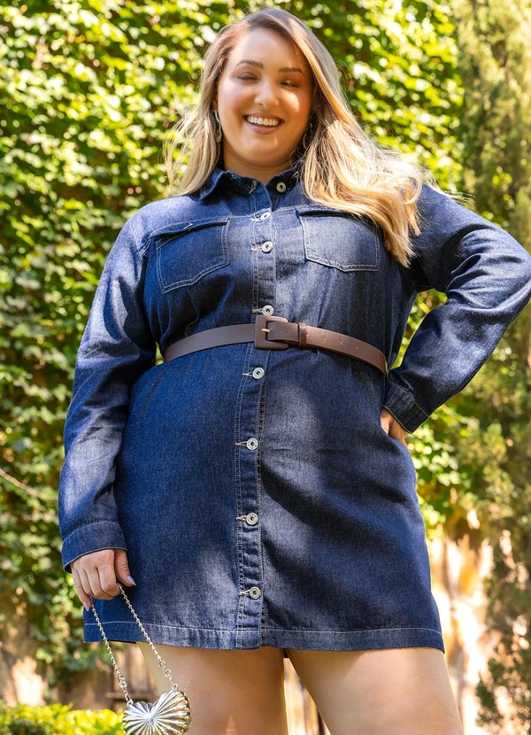 Marguerite - Vestido Jeans Azul Escuro em Jeans 6