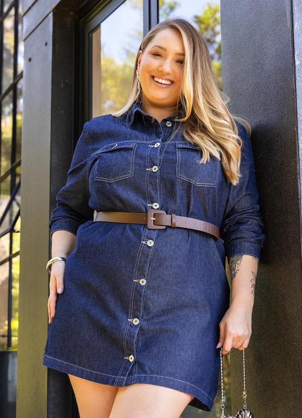 Marguerite - Vestido Jeans Azul Escuro em Jeans 7