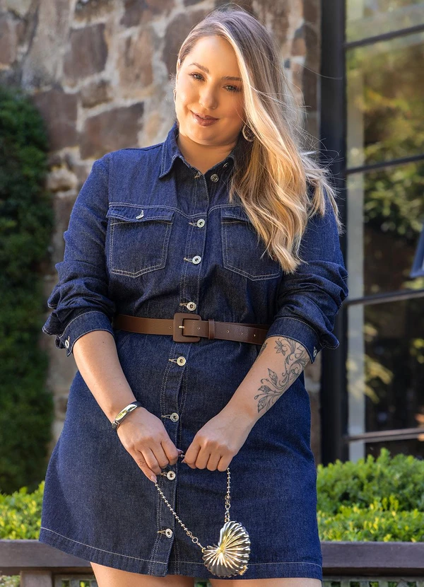 Marguerite - Vestido Jeans Azul Escuro em Jeans 8