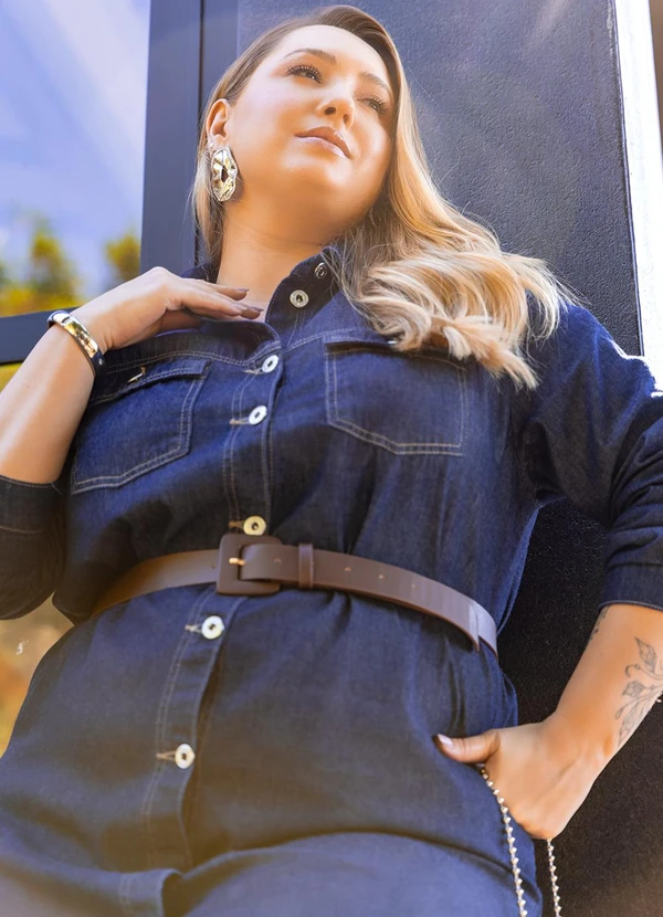 Marguerite - Vestido Jeans Azul Escuro em Jeans 9