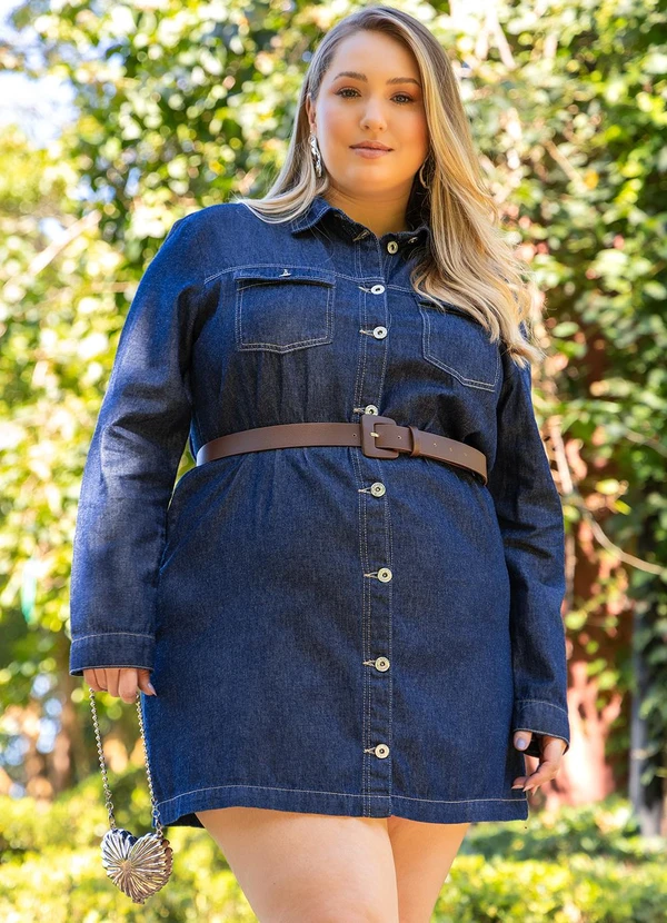 Marguerite - Vestido Jeans Azul Escuro em Jeans 10