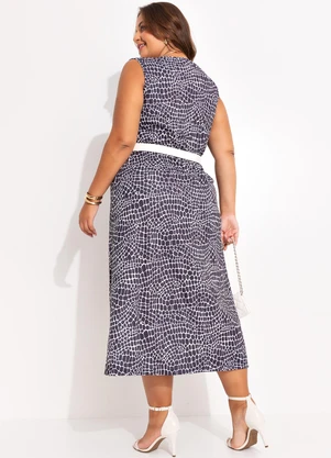 Marguerite - Vestido Abstrata em Jersey Acetinado - MARGUERITE