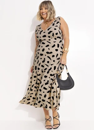 Marguerite - Vestido Abstrata em Malha de Viscose - MARGUERITE