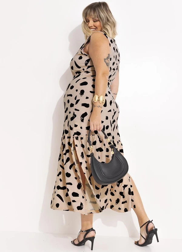 Marguerite - Vestido Abstrata em Malha de Viscose 2