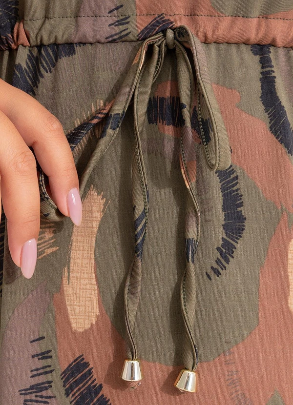 Marguerite - Vestido Abstrato Camuflado em Malha com Elastano 14