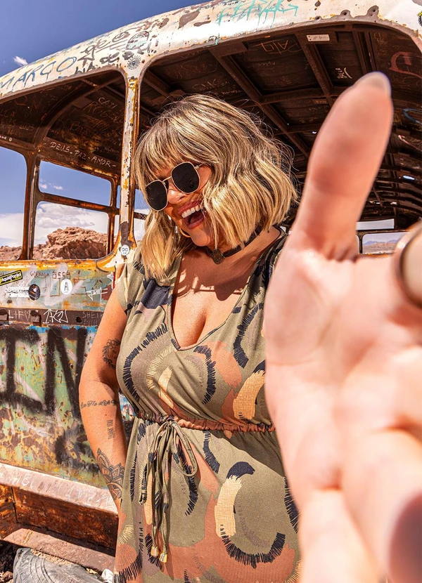 Marguerite - Vestido Abstrato Camuflado em Malha com Elastano 8