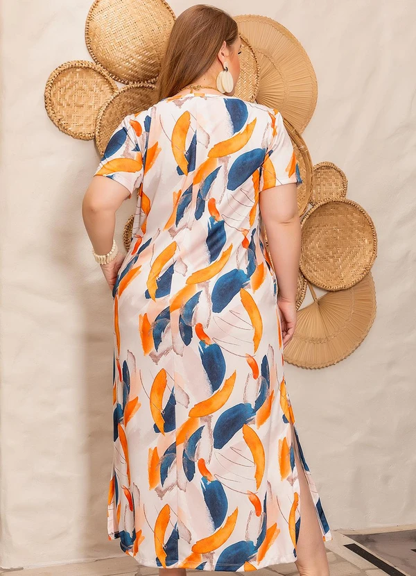 Marguerite - Vestido Abstrato em Jersey Acetinado 2