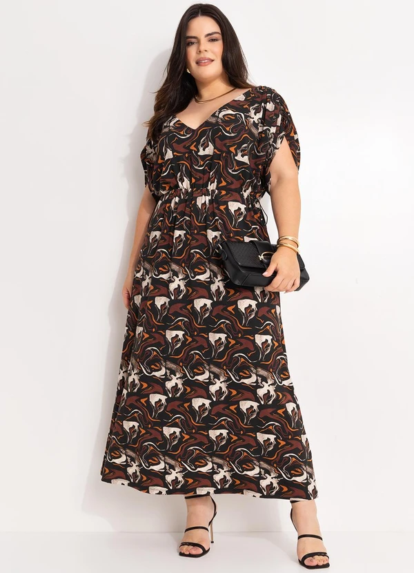 Marguerite - Vestido Abstrato em Malha de Viscose 5