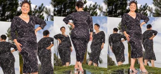 Vestido Abstrato Preto em Malha