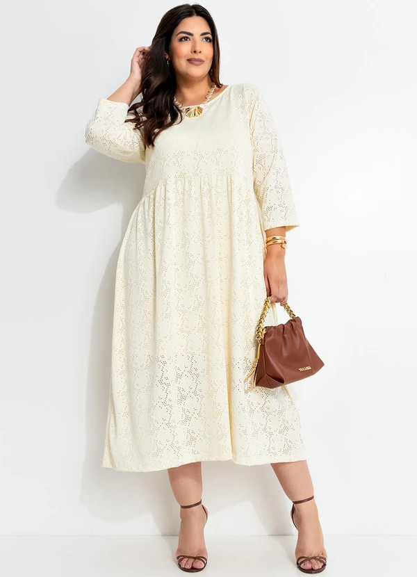 Marguerite - Vestido Amarelo Pó em Malha Laise 11