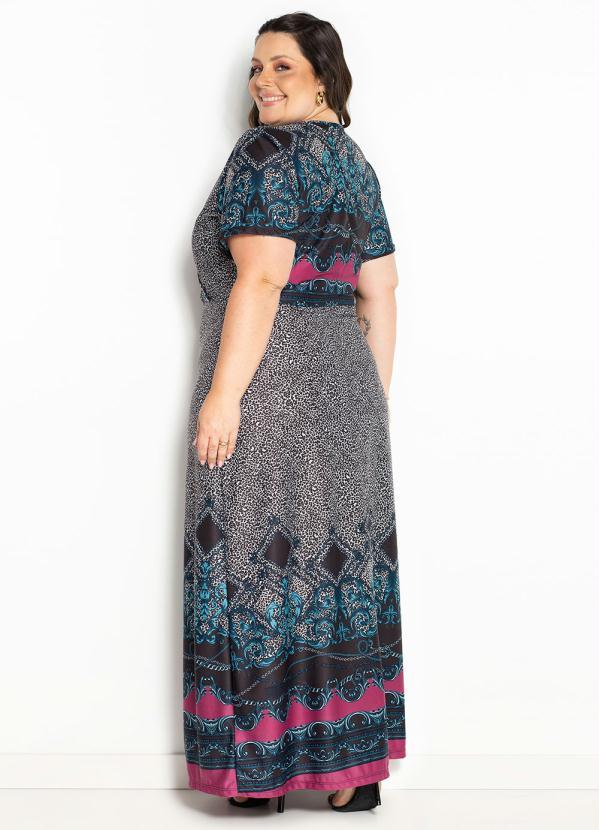 Marguerite - Vestido Arabescos com Transpasse Plus Size 2