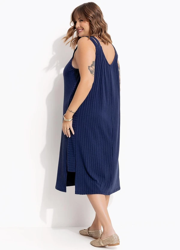 Marguerite - Vestido Azul Marinho em Canelado 7
