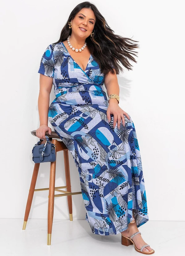 Marguerite - Vestido Azul Marinho em Malha com Elastano