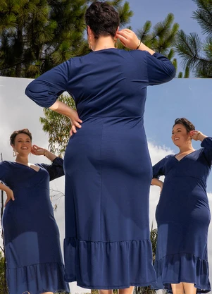 Marguerite - Vestido Azul Marinho em Malha - MARGUERITE
