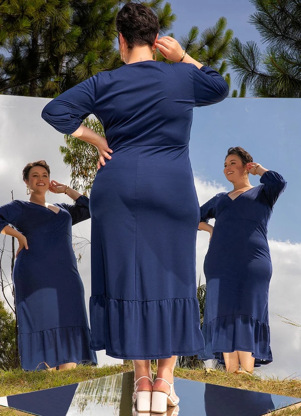 Marguerite - Vestido Azul Marinho em Malha 4